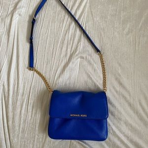 Blue Michael Kors crossbody purse